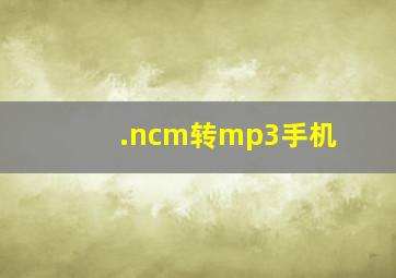 .ncm转mp3手机