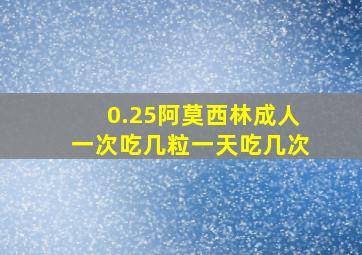 0.25阿莫西林成人一次吃几粒一天吃几次