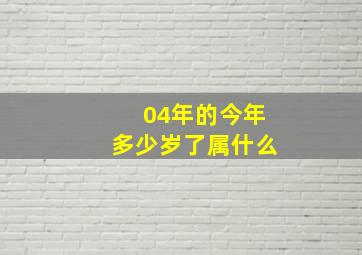 04年的今年多少岁了属什么