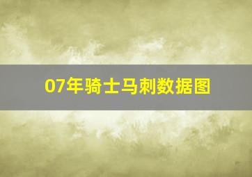 07年骑士马刺数据图