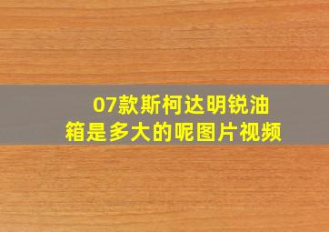 07款斯柯达明锐油箱是多大的呢图片视频