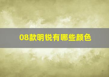 08款明锐有哪些颜色