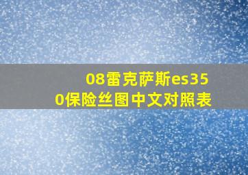 08雷克萨斯es350保险丝图中文对照表