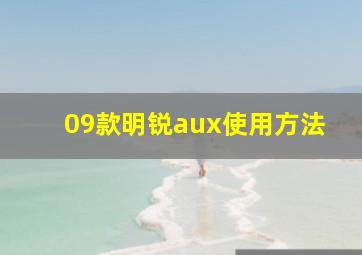 09款明锐aux使用方法