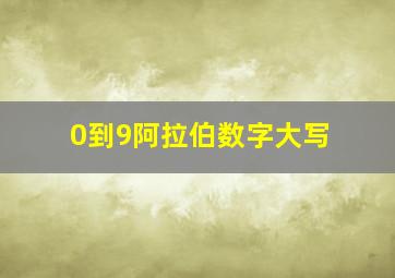 0到9阿拉伯数字大写