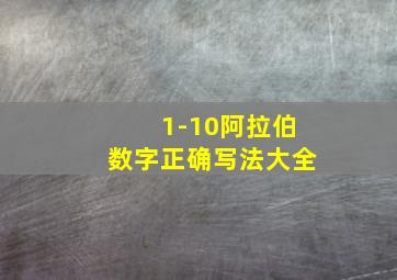 1-10阿拉伯数字正确写法大全