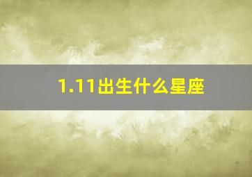 1.11出生什么星座