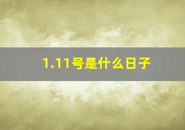 1.11号是什么日子