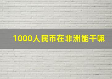 1000人民币在非洲能干嘛