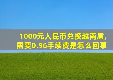 1000元人民币兑换越南盾,需要0.96手续费是怎么回事