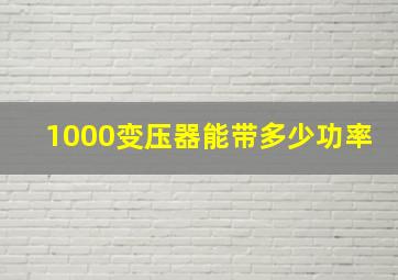 1000变压器能带多少功率