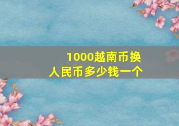 1000越南币换人民币多少钱一个