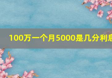 100万一个月5000是几分利息