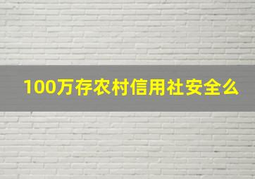 100万存农村信用社安全么