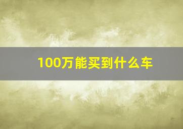 100万能买到什么车