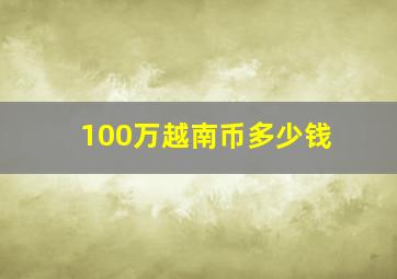 100万越南币多少钱