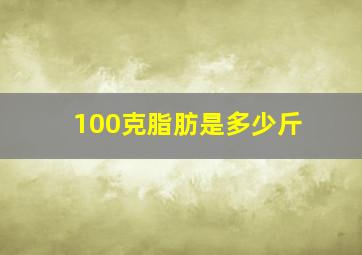 100克脂肪是多少斤