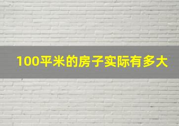 100平米的房子实际有多大