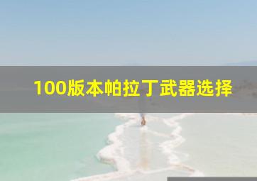 100版本帕拉丁武器选择