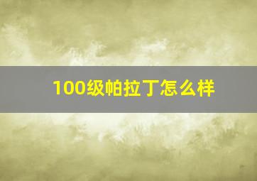 100级帕拉丁怎么样