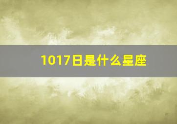 1017日是什么星座