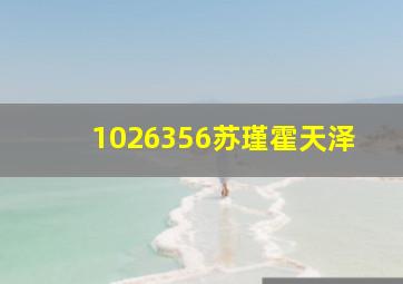 1026356苏瑾霍天泽