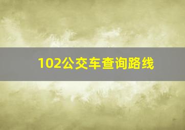 102公交车查询路线