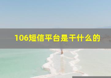 106短信平台是干什么的