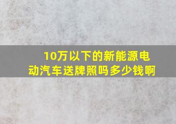 10万以下的新能源电动汽车送牌照吗多少钱啊