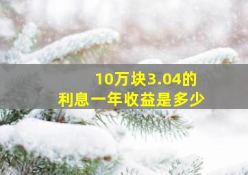 10万块3.04的利息一年收益是多少