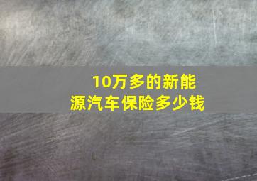 10万多的新能源汽车保险多少钱