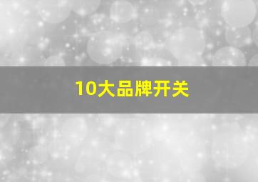 10大品牌开关