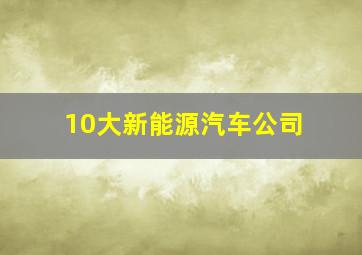 10大新能源汽车公司