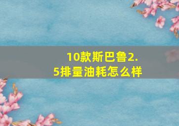 10款斯巴鲁2.5排量油耗怎么样