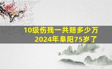 10级伤残一共赔多少万2024年阜阳75岁了