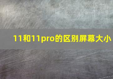 11和11pro的区别屏幕大小