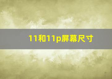 11和11p屏幕尺寸