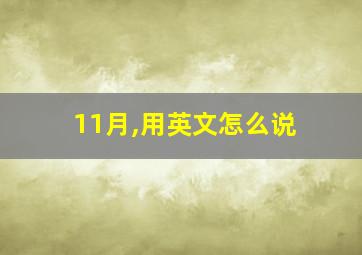 11月,用英文怎么说