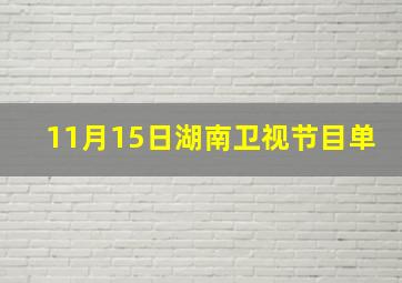 11月15日湖南卫视节目单