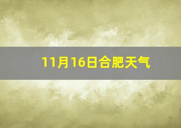 11月16日合肥天气