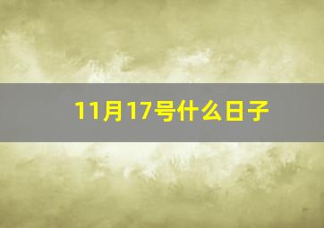 11月17号什么日子