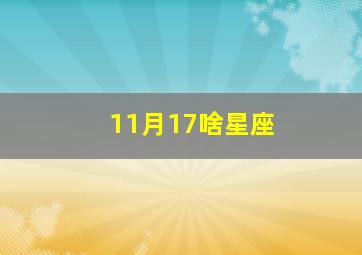 11月17啥星座