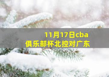 11月17日cba俱乐部杯北控对广东