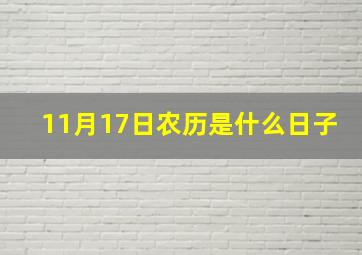 11月17日农历是什么日子