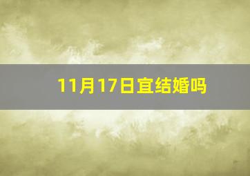 11月17日宜结婚吗