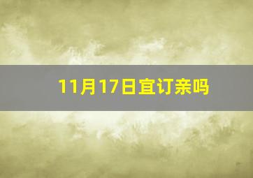 11月17日宜订亲吗