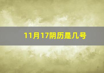 11月17阴历是几号