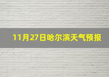 11月27日哈尔滨天气预报