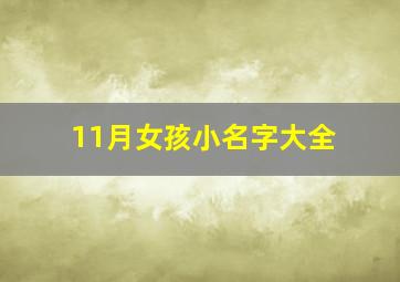 11月女孩小名字大全