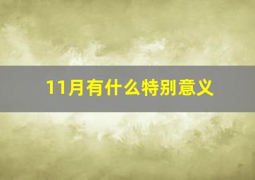 11月有什么特别意义